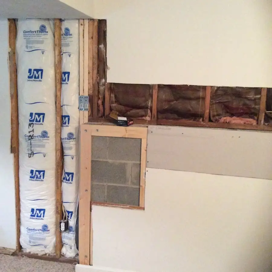 Wall insulation replacement during Contents Cleaning & Restoration in Hackensack